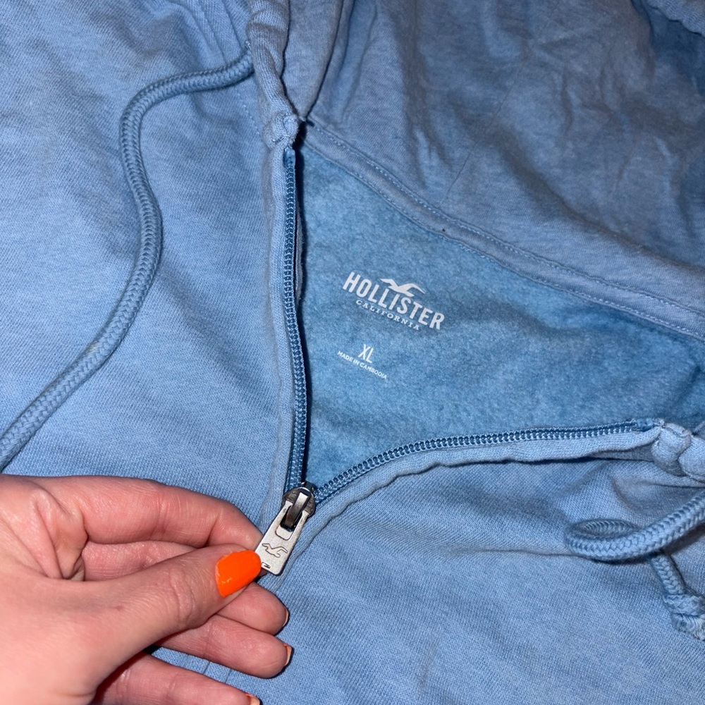 Hollister Sky Blue Zip-Up Hoodie